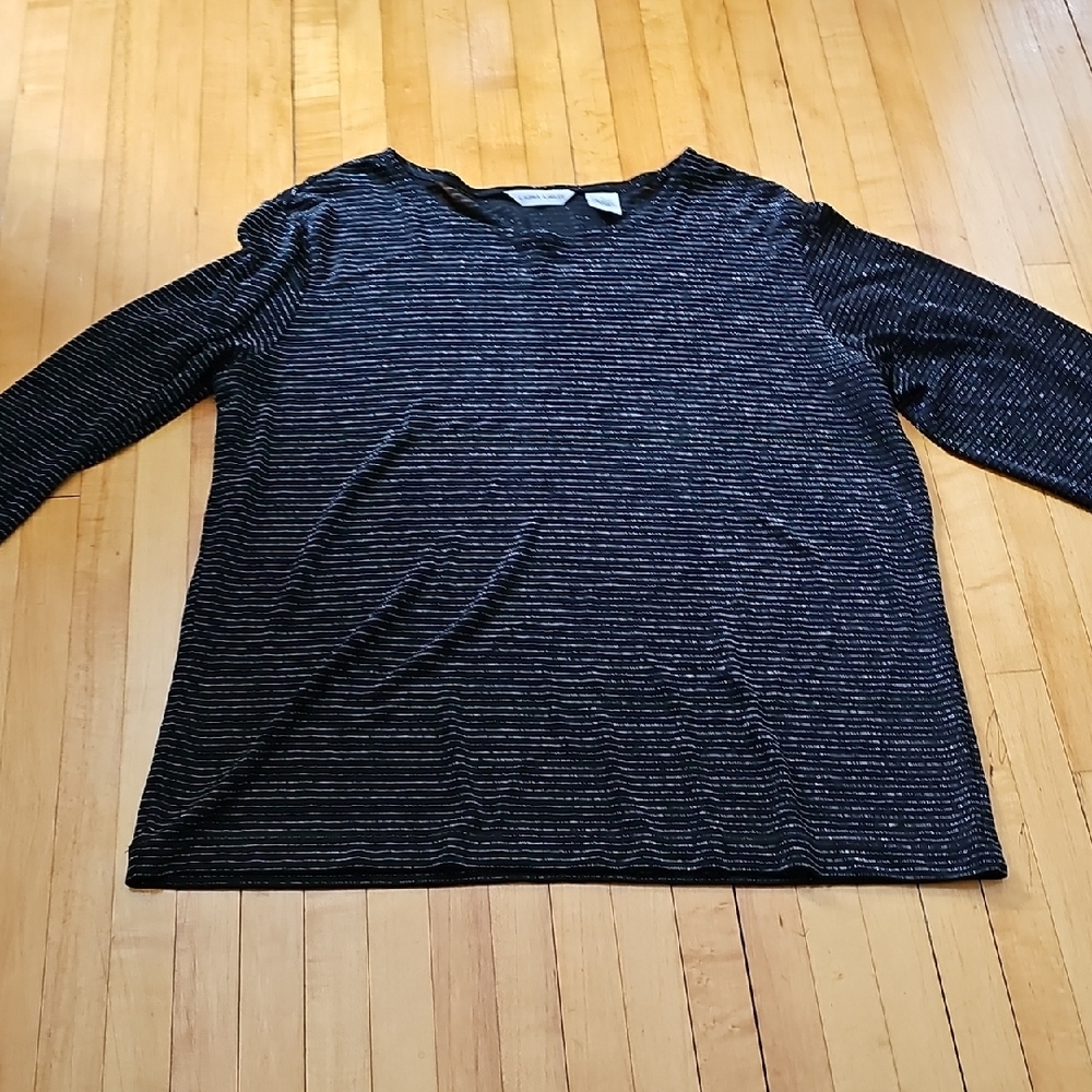 Laura Ashley Black and Silver Textured Top